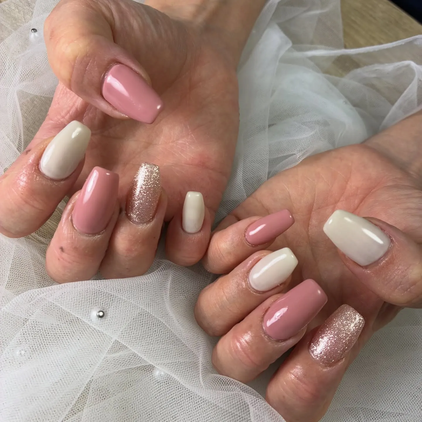 ピンク春ネイル🌸